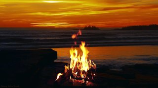 Landscape fire and sea to relax