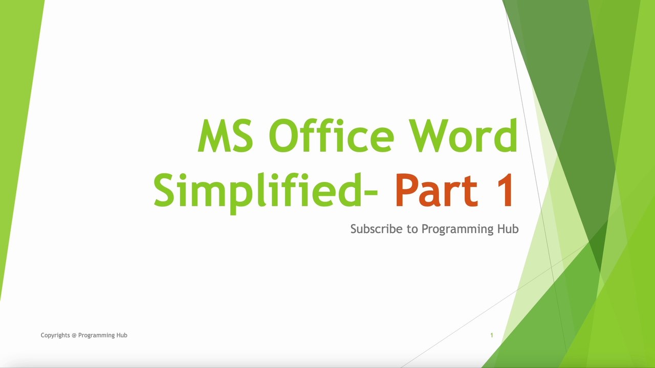 Creating Document in MS Word Simplified Part - 2 | MS Word Explained | Programming Hub