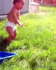 Funny Baby Playing with Water Make Your Day - Baby Outdoor Videos