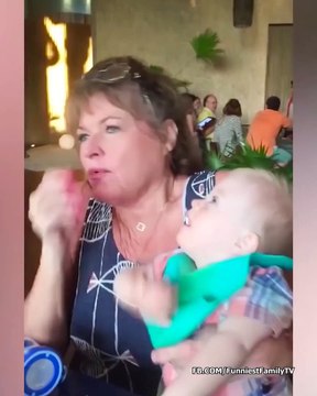 Cute Baby's Reaction to Parents Kiss- Funny Baby and Family