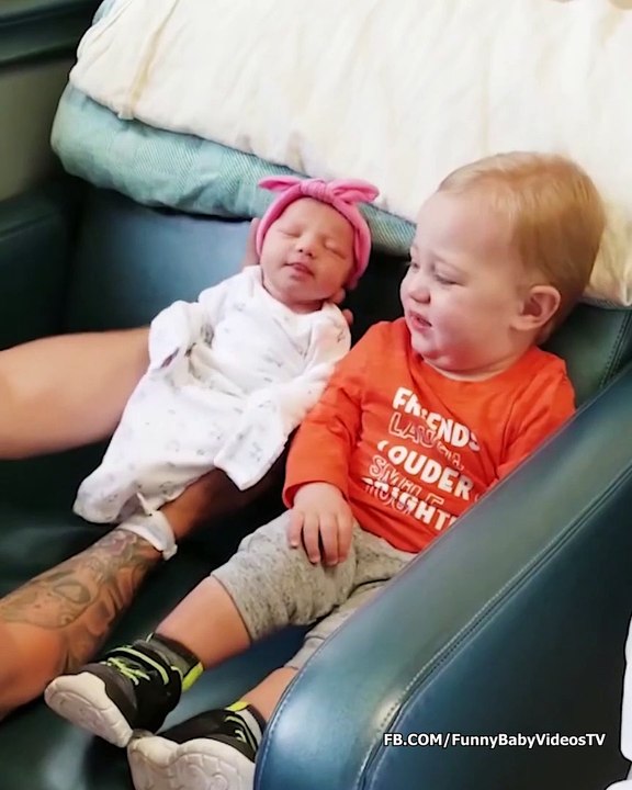 Funny Newborn Baby Come To The World - How Will The Family Be Happy-