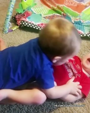 Adorable Twins Baby Playing Together - Funny Cute Baby Video