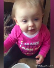 Cute Baby's First Playing With Snow