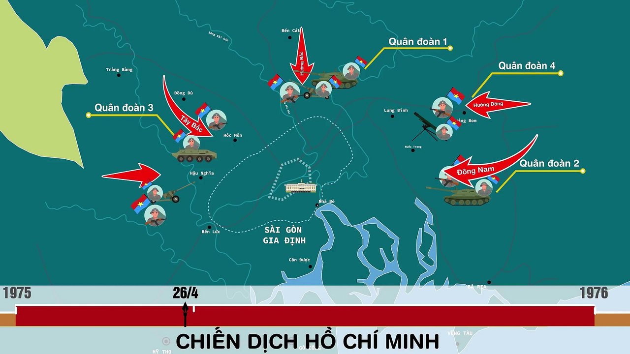 Chiến dịch Hồ Chí Minh - Giải Phóng Miền Nam 30-4 năm 1975 - Tóm tắt lịch sử Việt Nam - EZ Sử