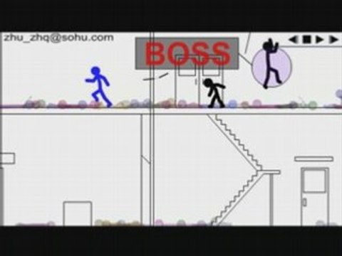 Stickman noir combat pleins d'autres Stickmen