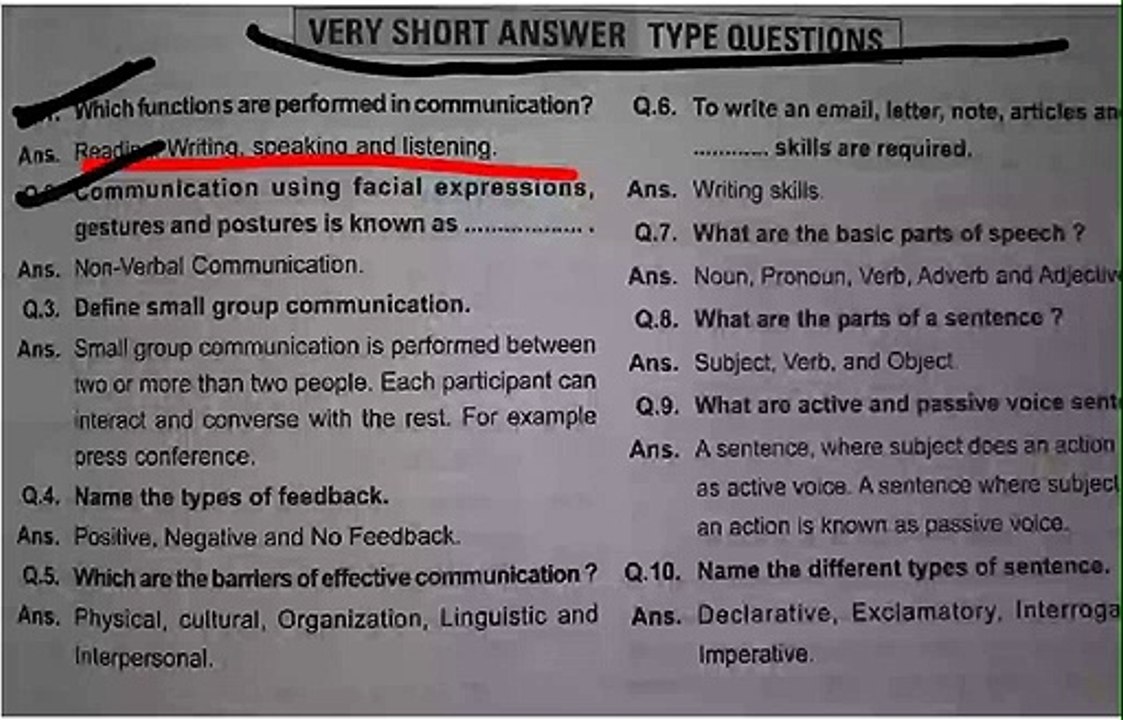 Computer /class 10/Chapter - Communication skills (2)/ Important Questions/#blackboardstudyrelax
