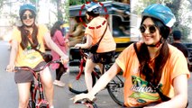 Adah Sharma Cycling On Bandra Road