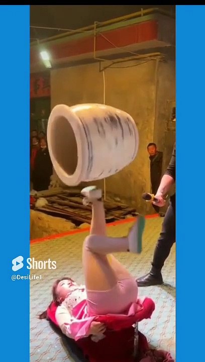 Chinese girl rolling drum on foot  #viral #shorts | kamran desi life