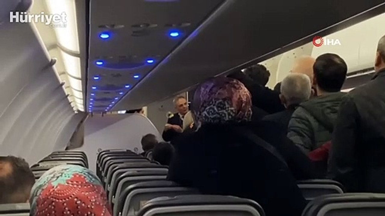 Uçakta korku dolu anlar