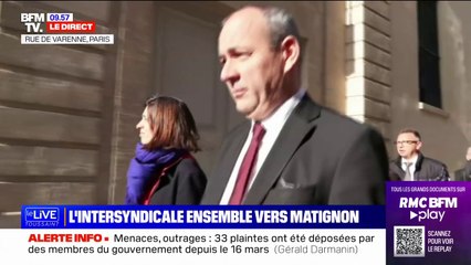 Réforme des retraites: l'intersyndicale est arrivée à Matignon