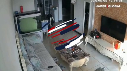 Küçük akvaryumda yaşayan balığın kendini dışarı attığı anlar gündem oldu