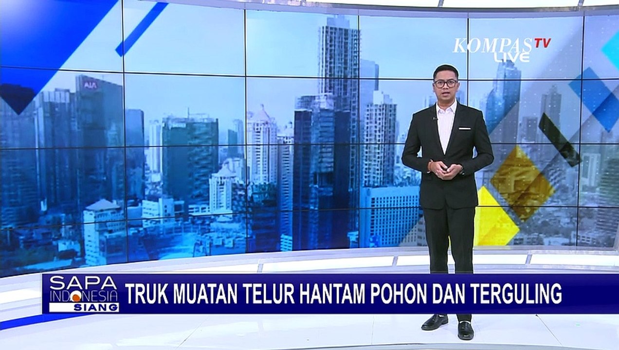 Truk Bawa 5 Ton Telur Tabrak Pohon dan Terguling di Jalan Ponorogo, Blitar Menuju Jakarta