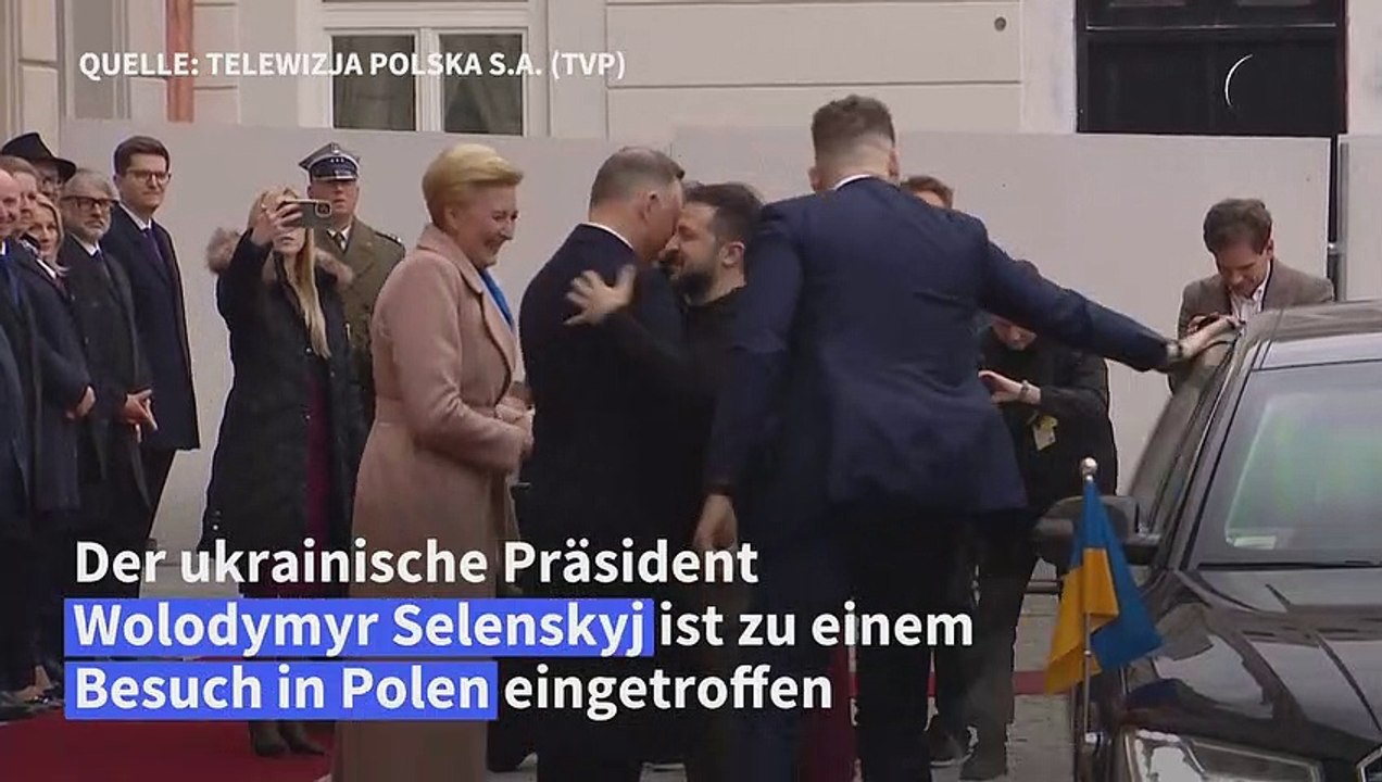 Selenskyj in Warschau empfangen