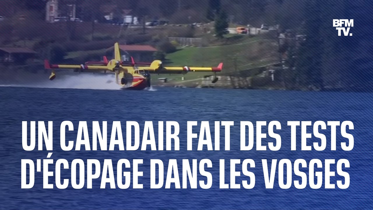 Vosges: un Canadair fait des tests d'écopage su...
