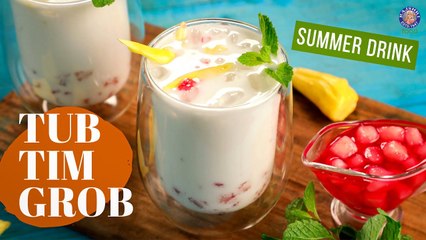 Dessert Recipe using Coconut Milk and Water Chestnuts | Tub Tim Grob Recipe | Thai Red Rubies |Varun