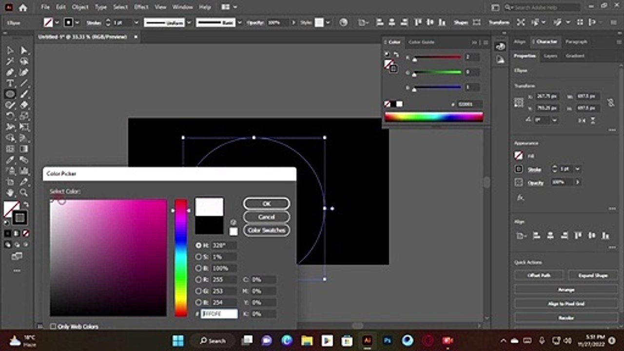 Illustrator Dotted circle easy process Transform Effects Tutorial