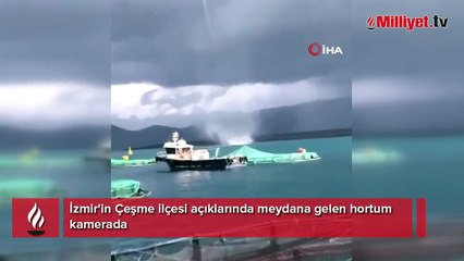 İzmir'de korkutan hortum kamerada