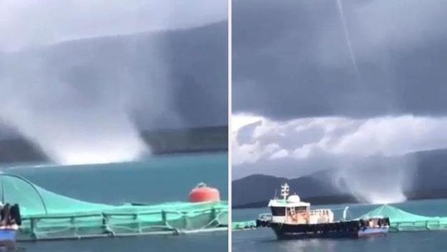 İzmir'i hortum vurdu! Görenler, endişe yaratan anları cep telefonu kamerasıyla kayıt altına aldı