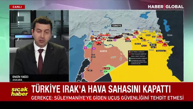 Türkiye, Süleymaniye uçuşları için hava sahasını kapattı