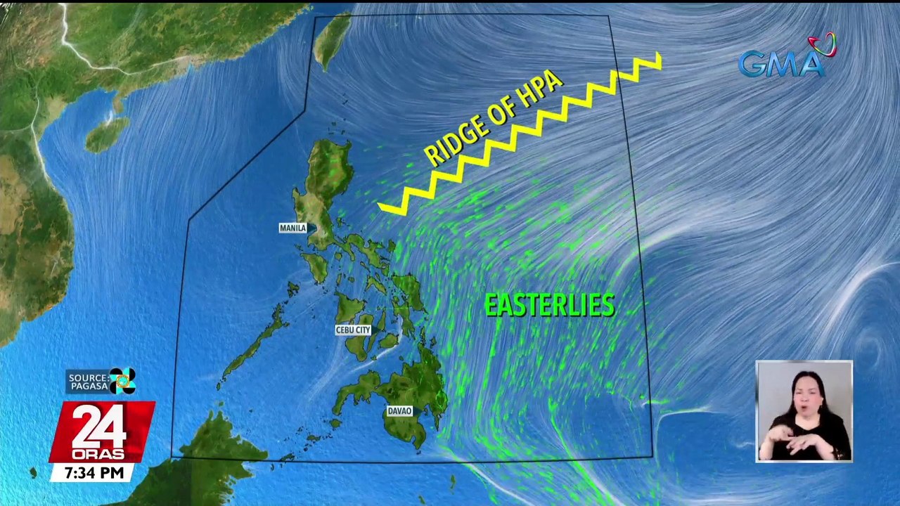 Easterlies at ridge ng high pressure area, patu...