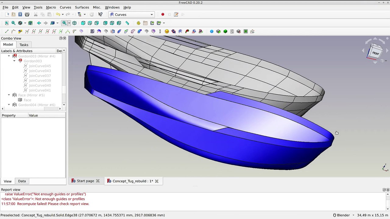 Blender's SubD rebuild with Freecad