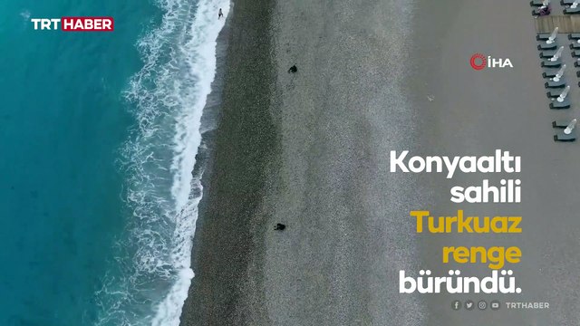 Antalya’da deniz ve hava sıcaklığı eşitlendi, ünlü sahil turkuaza büründü