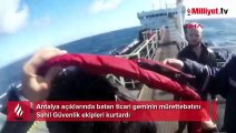Antalya açıklarında ticari gemi battı