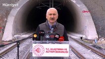 Bakan Karaismailoğlu, Ankara-Sivas Hızlı Tren Hattı T-15 Tüneli'nde açıklamalarda bulundu