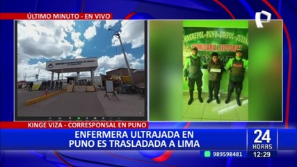 Enfermera de Essalud ultrajada en Puno es trasladada hacia Lima