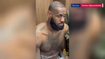 LeBron James unable to answer questions while team-mates make goat noises
