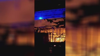 صور لحريق كبير في أحد أسواق #أربيل شمال #العراق   #العربية