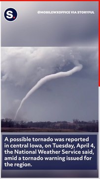 Rope-Like Possible Tornado Rips Through Central Iowa