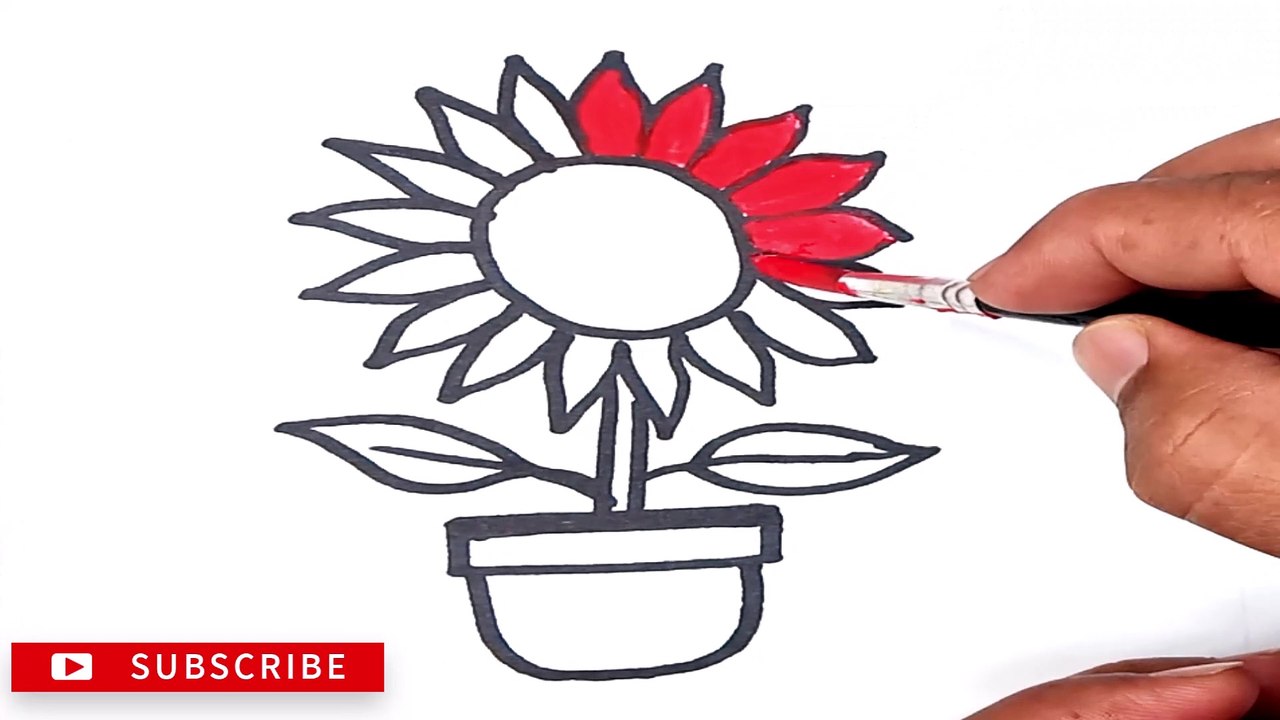 Drawing, Coloring And Painting Cute Flowers For Kids And Toddlers Kids color with yousaf hasham