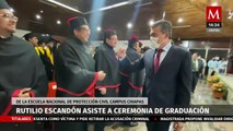 Rutilio Escandón asiste a graduación de Escuela Nacional de Protección Civil en Chiapas