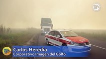 ¡Alerta, tome precauciones!, cierre Carretero de Minatitlán a Coatzacoalcos por incendio en pastizales