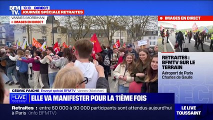 Retraites: ambiance festive à Vannes pour cette 11e journée de mobilisation