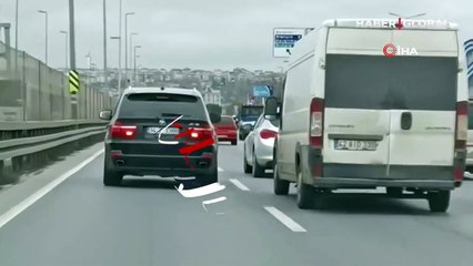 E-5’te pes dedirten anlar! Yaptıklarıyla herkesi tehlikeye attı