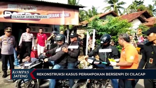 Rekonstruksi Kasus Perampokan Bersenpi di Cilacap