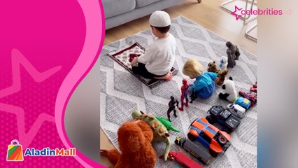 Aksi Seorang Anak Bikin Haru, Jadi Imam Salat dengan Mainannya