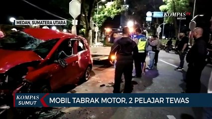 Скачать видео: 2 Pelajar Tewas Usai Terlibat Kecelakaan dengan Mobil di Jalan Diponegoro Medan