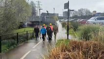 Harry and Oliver set off on their sponsored walk