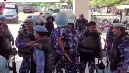 खंडवा: सुरक्षा के कड़े बंदोबस्त रैपिड एक्शन फोर्स ने लिया जायजा