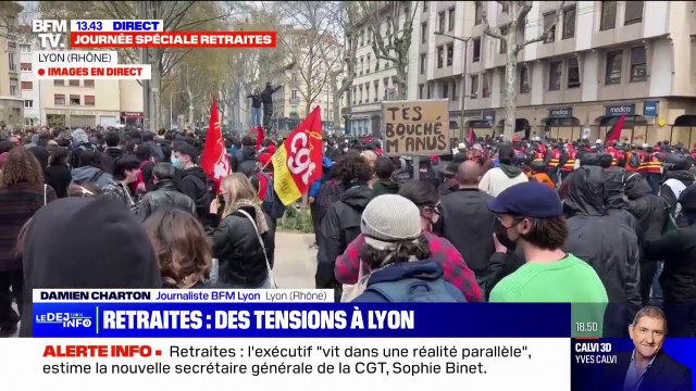 Retraites: des premiers heurts en marge du cortège à Lyon