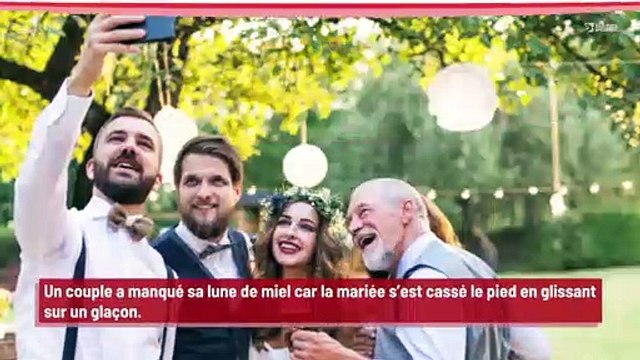Un couple manque sa lune de miel car la mariée s’est cassé le pied en glissant sur un glaçon !