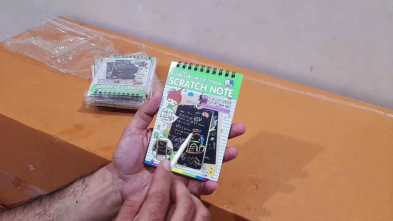 Unboxing and Review of Rainbow Scratch Paper, Magic Scratch Art Painting Scratch and Sketch Art Note Pads with Wooden Stylus for Kids Have Fun and Creativity