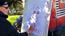 شاهد: فنان إيطالي يرسم صورة عملاقة لبيكاسو في أحد الحقول