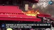 Queman la brasserie favorita de Macron en las protestas en Francia