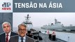 China mobiliza navios de guerra nas proximidades de Taiwan; Favalli e Suano analisam