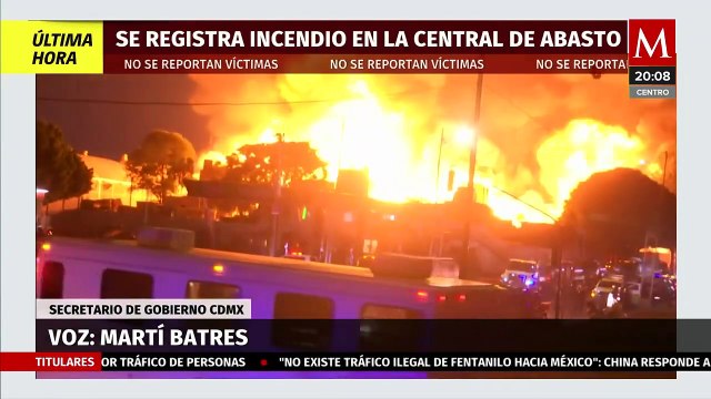 No hay heridos ni fallecidos tras incendio en Central de Abastos; está controlado al 10%: Batres