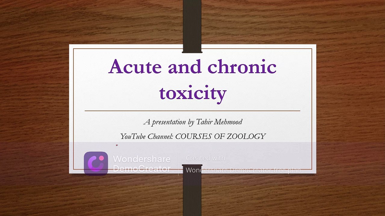 acute and chronic toxicity